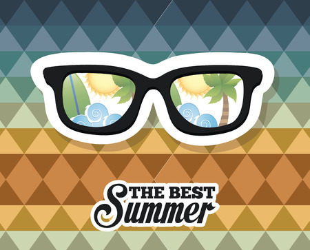summer design over pattern background vector illustrationのイラスト素材