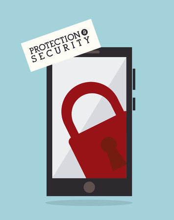 Security design over blue background, vector illustrationのイラスト素材