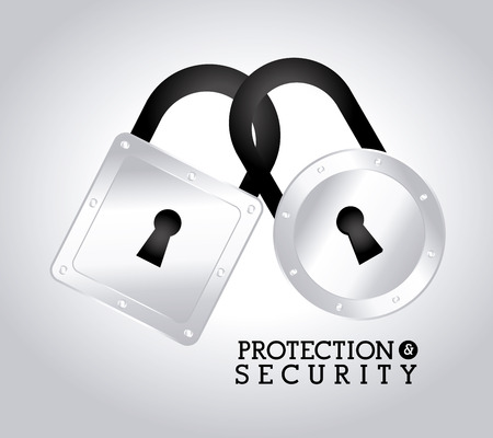 Security design over gray background, vector illustrationのイラスト素材