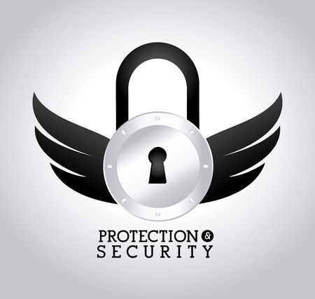 Security design over gray background, vector illustrationのイラスト素材