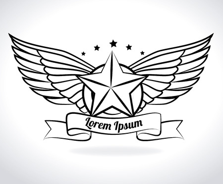 Wings design over white background, vector illustrationのイラスト素材