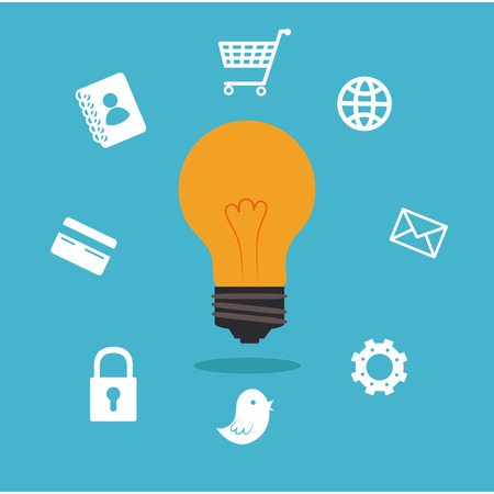 Marketing design over blue background, vector illustrationのイラスト素材