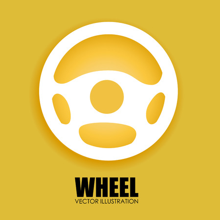 Wheel design over yellow background, vector illustrationのイラスト素材