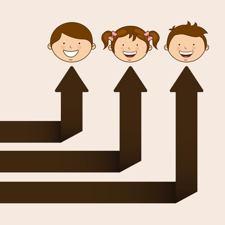 family design over pink  background vector illustrationのイラスト素材