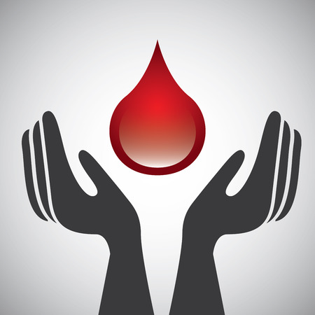 Hands care blood, vector illustrationのイラスト素材