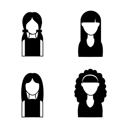 People icons on white background, vector designのイラスト素材