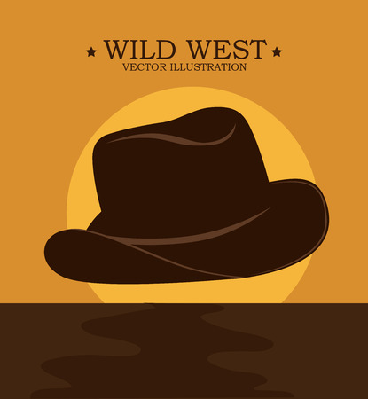 Western design over landscape background, vector illustrationのイラスト素材