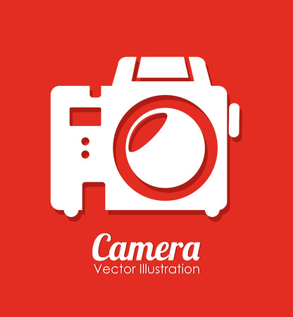 Camera design over red background, vector illustrationのイラスト素材