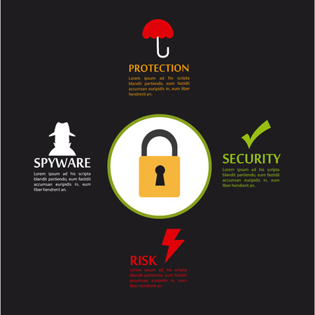 Security design over black background, vector illustrationのイラスト素材