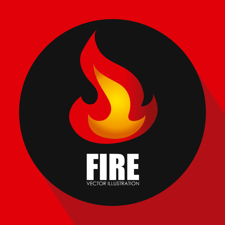 Fire design over red background, vector illustrationのイラスト素材