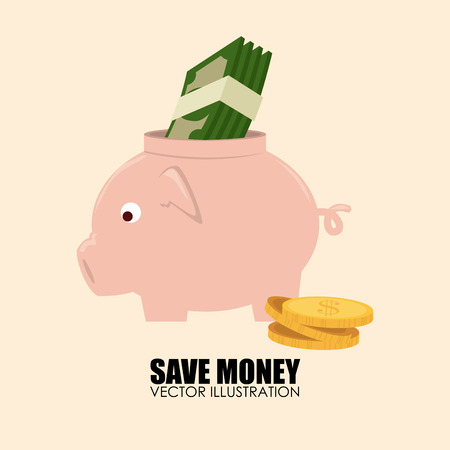 Money design over beige background, vector illustrationのイラスト素材
