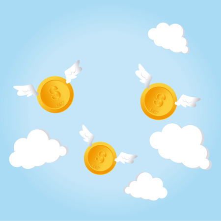Money design over cloudscape background, vector illustrationのイラスト素材