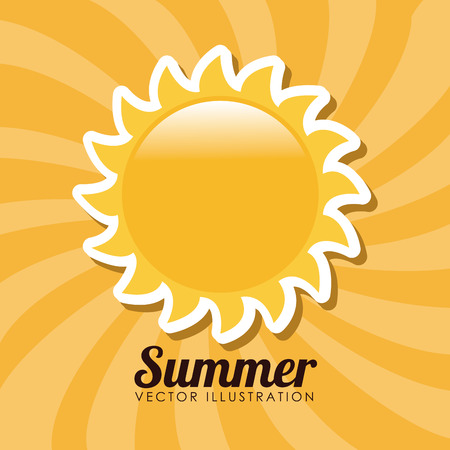 Summer design over yellow background, vector illustrationのイラスト素材