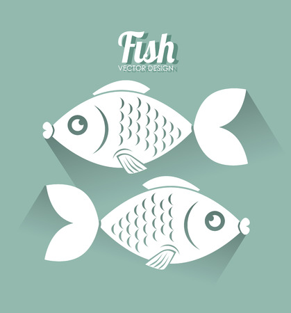 Fish design over green background, vector illustrationのイラスト素材