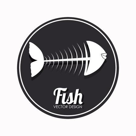 Fish design over white background, vector illustrationのイラスト素材