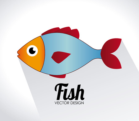 Fish design over white background, vector illustrationのイラスト素材