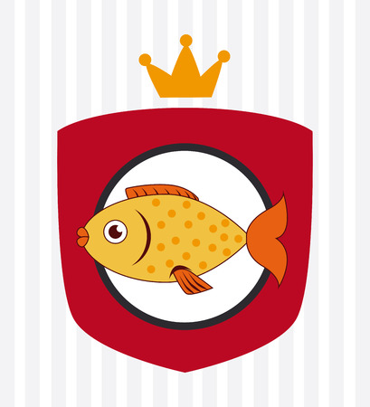 Fish design over white background, vector illustrationのイラスト素材