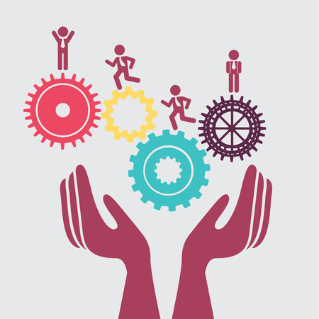 gears design over gray  background vector illustrationのイラスト素材