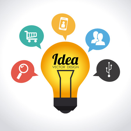 Idea design over white background, vector illustrationのイラスト素材