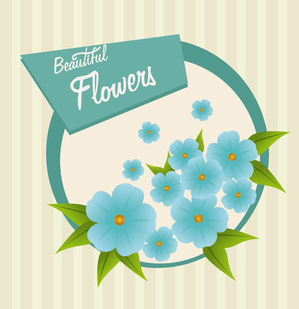 Flowers design over white background, vector illustrationのイラスト素材
