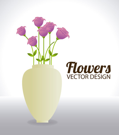Flowers design over white background, vector illustrationのイラスト素材