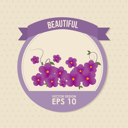 Flowers design over white background, vector illustrationのイラスト素材
