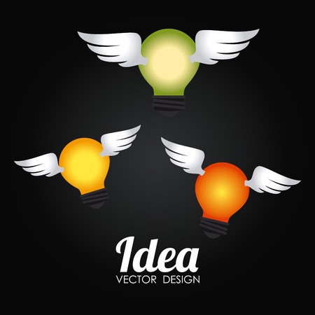 Idea design over black background vector illustrationのイラスト素材