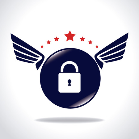 Security icon over white backgroundのイラスト素材