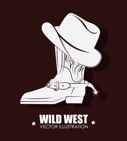 Western design over brown background, vector illustrationのイラスト素材