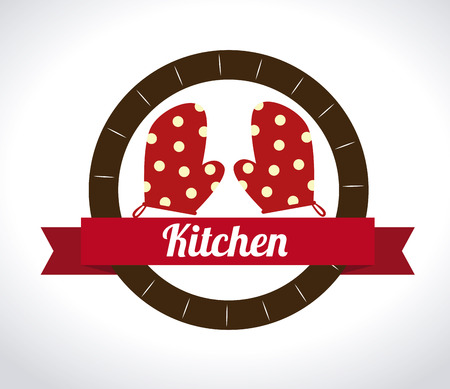 Kitchen design over white background, vector illustrationのイラスト素材