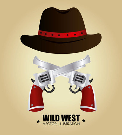 Western design over beige background, vector illustrationのイラスト素材