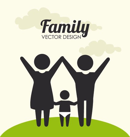 Family design over beige background, vector illustrationのイラスト素材