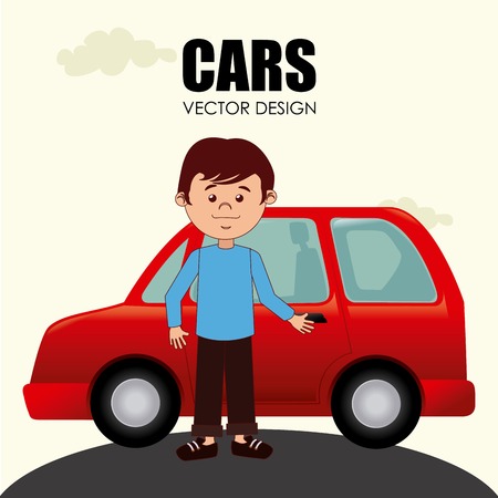 Car design over beige background, vector illustrationのイラスト素材