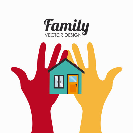 Family design over white background, vector illustrationのイラスト素材