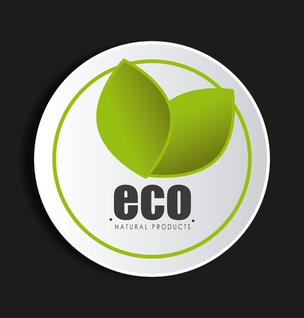 Ecology design over black background, vector illustrationのイラスト素材