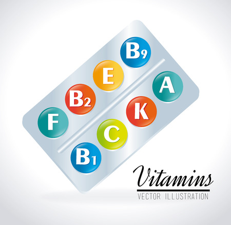 Vitamins design over white background, vector illustrationのイラスト素材