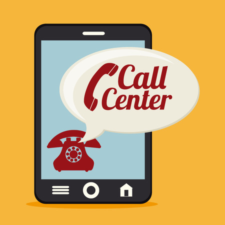 Call center design over yellow background, vector illustrationのイラスト素材