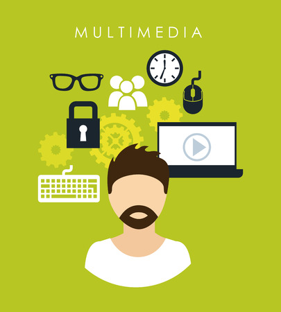 multimedia graphic design , vector illustrationのイラスト素材