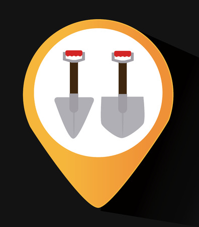 Tools design over black background, vector illustrationのイラスト素材