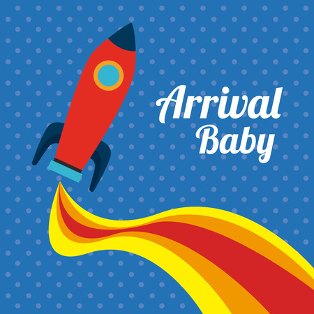 Baby shower design over blue background, vector illustrationのイラスト素材