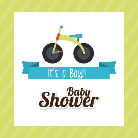 Baby shower design over green background, vector illustrationのイラスト素材