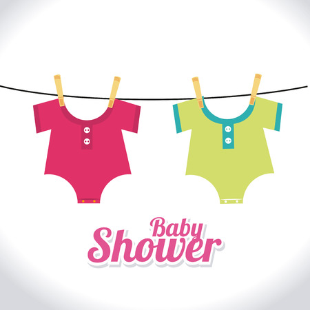 Baby shower design over white background, vector illustrationのイラスト素材