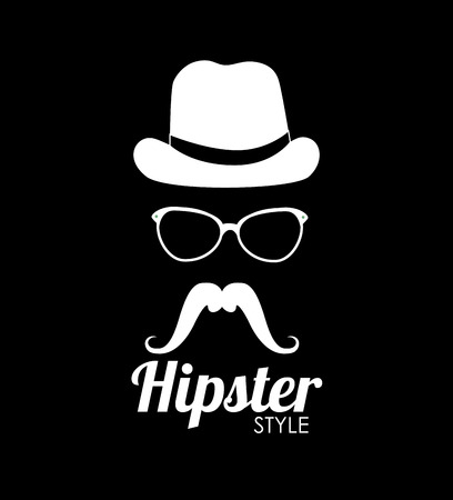Hipster design over black background, vector illustrationのイラスト素材