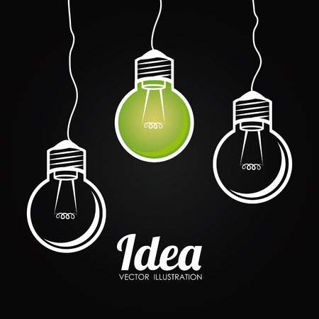 Bulb design over black background, vector illustrationのイラスト素材