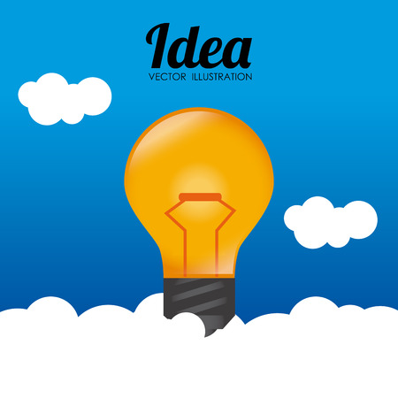 Bulb design over cloudscape background, vector illustrationのイラスト素材