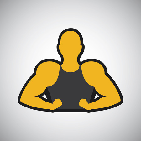 bodybuilder graphic design , vector illustrationのイラスト素材