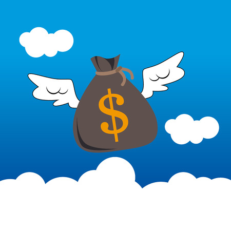 Money design over cloudscape background, vector illustrationのイラスト素材
