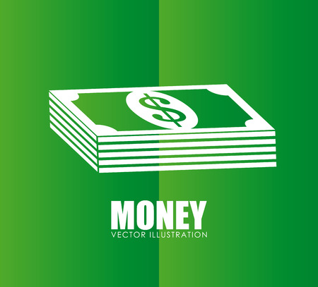 Money design over green background, vector illustrationのイラスト素材