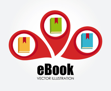 eBook design over white background, vector illustrationのイラスト素材