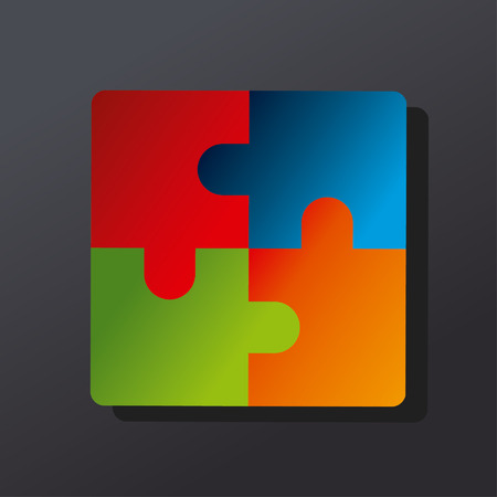 Puzzle design over black background, vector illustrationのイラスト素材